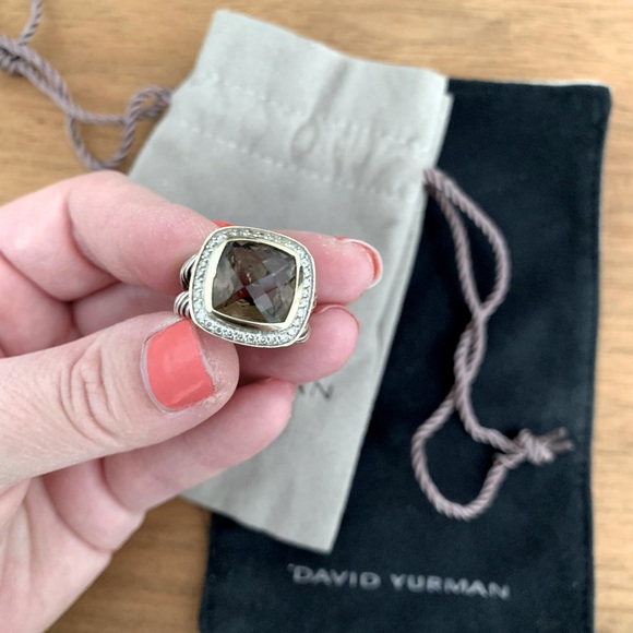 David Yurman 11mm Albion Smoky Quartz Ring - size 5 - Picture 2 of 4